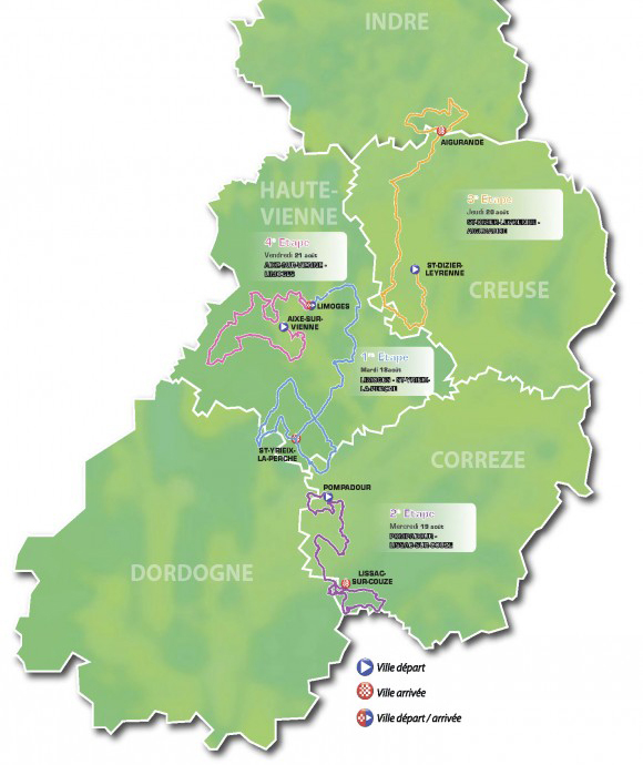 2015 Tour of Limousin map